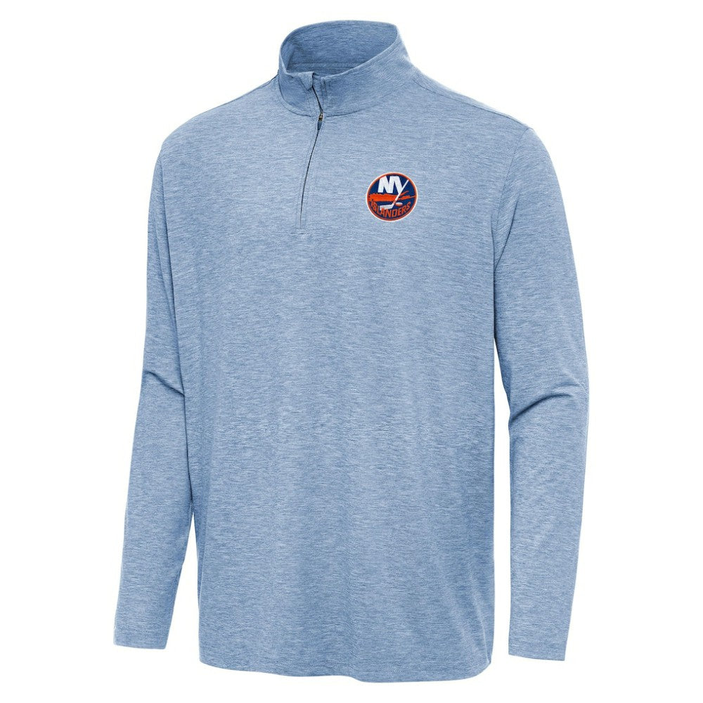 NHL Heather Aqua New York Islanders Antigua Hunk Quarter-Zip Top