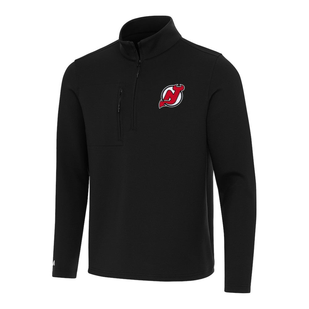 NHL Black New Jersey Devils Antigua Insider Quarter-Zip Top