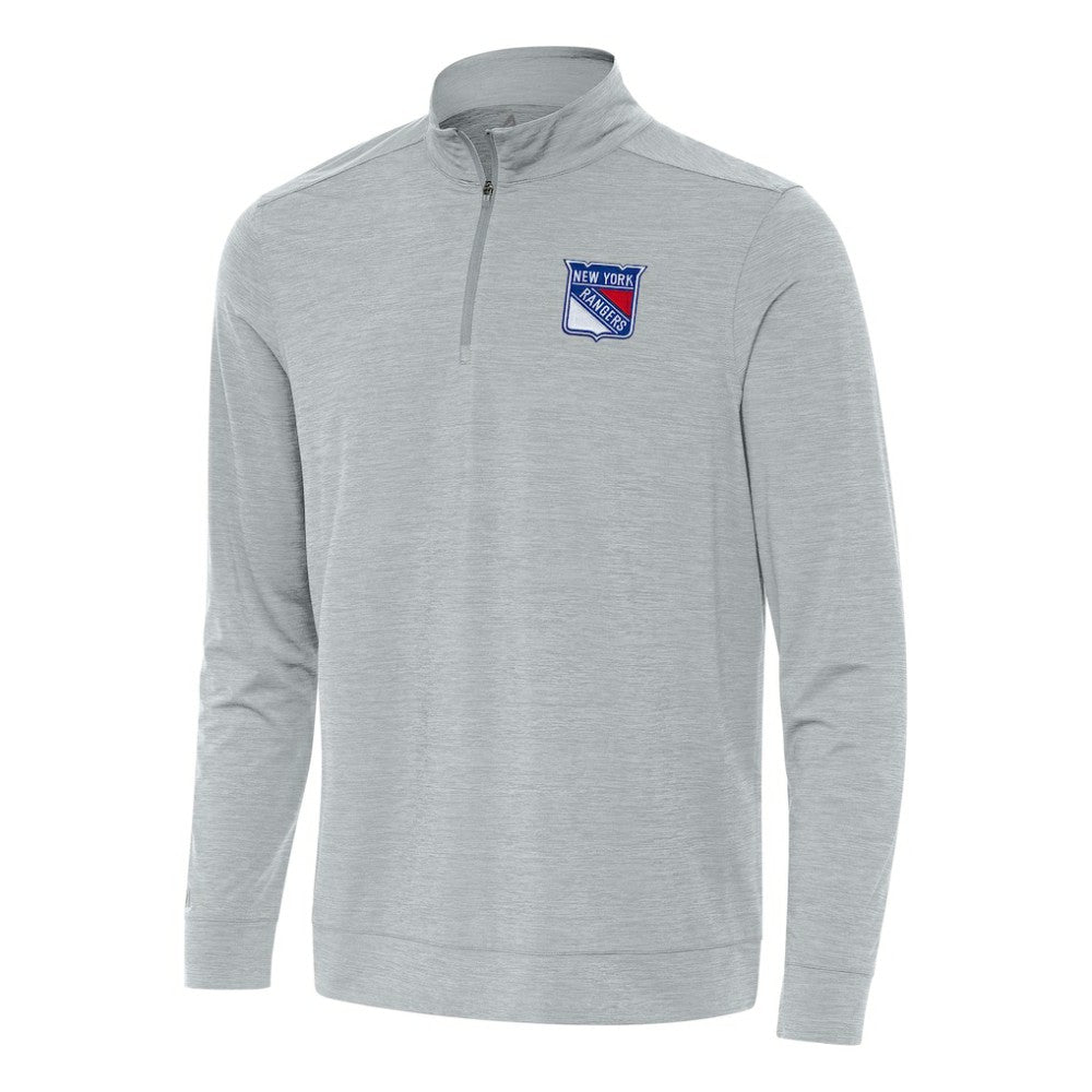 NHL Heather Gray New York Rangers Antigua Bright Quarter-Zip Top