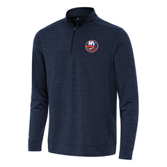 NHL Heather Navy New York Islanders Antigua Bright Quarter-Zip Top