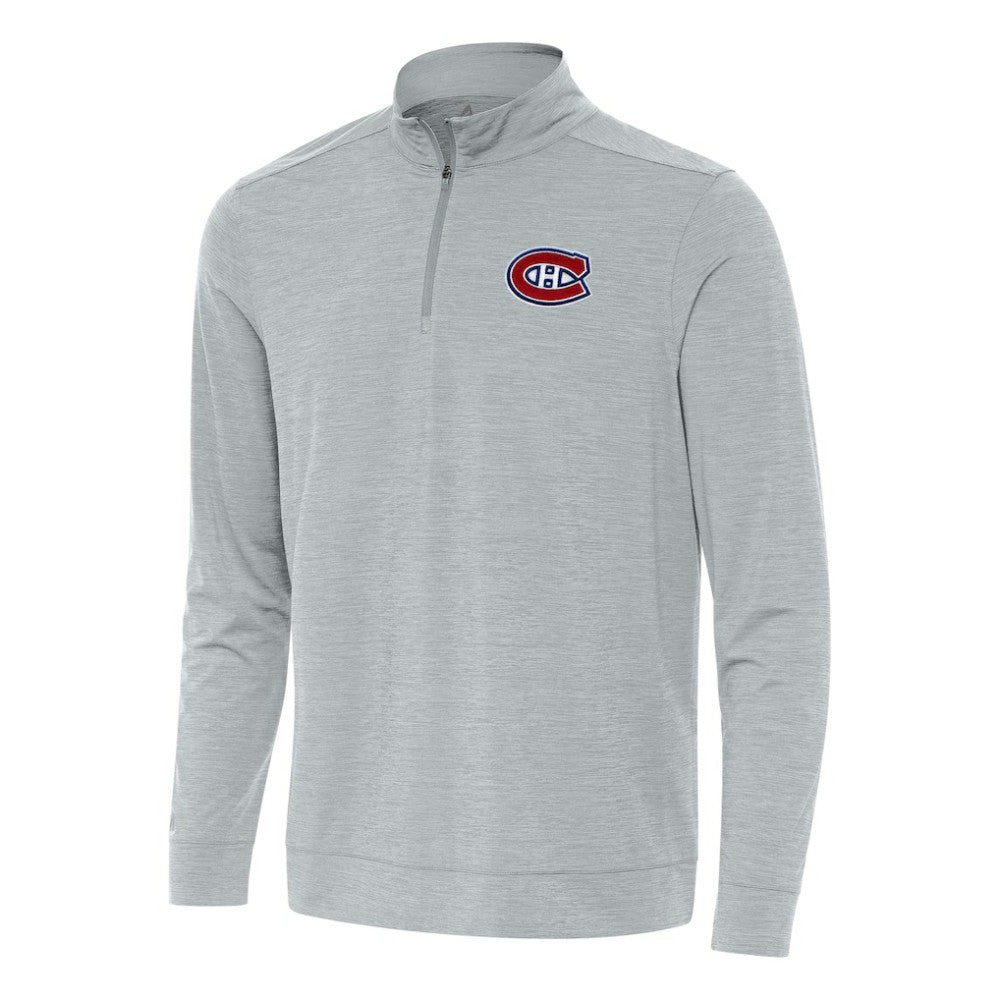 NHL Heather Gray Montreal Canadiens Antigua Bright Quarter-Zip Top