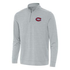 NHL Heather Gray Montreal Canadiens Antigua Bright Quarter-Zip Top