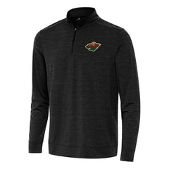NHL Heather Black Minnesota Wild Antigua Bright Quarter-Zip Top