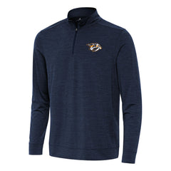 NHL Heather Navy Nashville Predators Antigua Bright Quarter-Zip Top