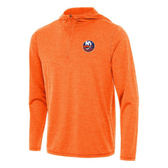 NHL Heather Orange New York Islanders Antigua Tidy Quarter-Zip Hoodie