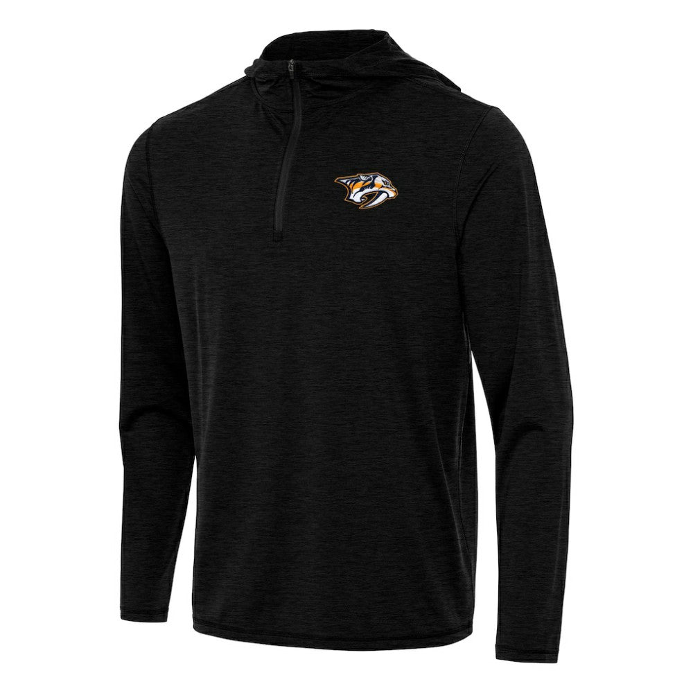 NHL Heather Black Nashville Predators Antigua Tidy Quarter-Zip Hoodie