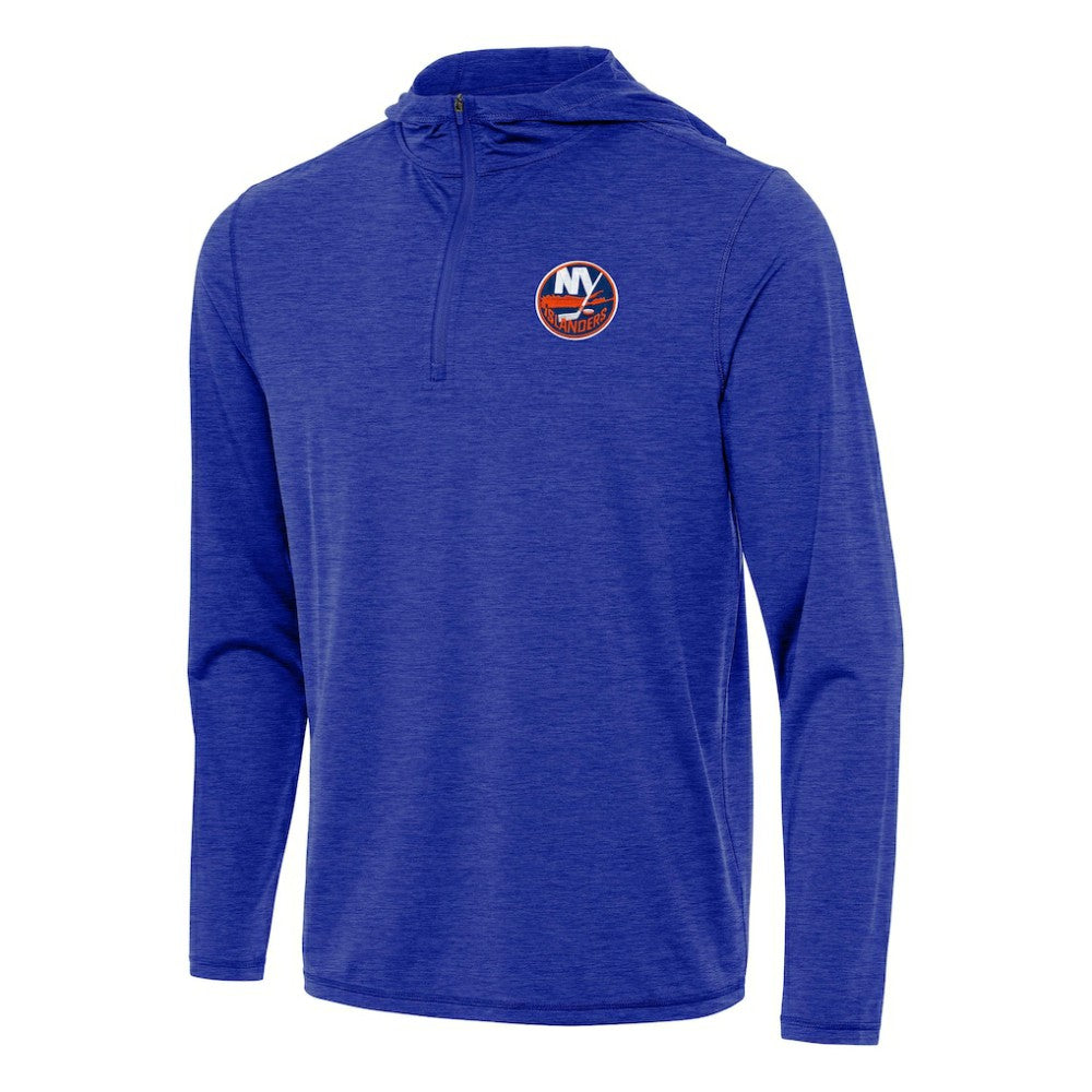 NHL Heather Royal New York Islanders Antigua Tidy Quarter-Zip Hoodie
