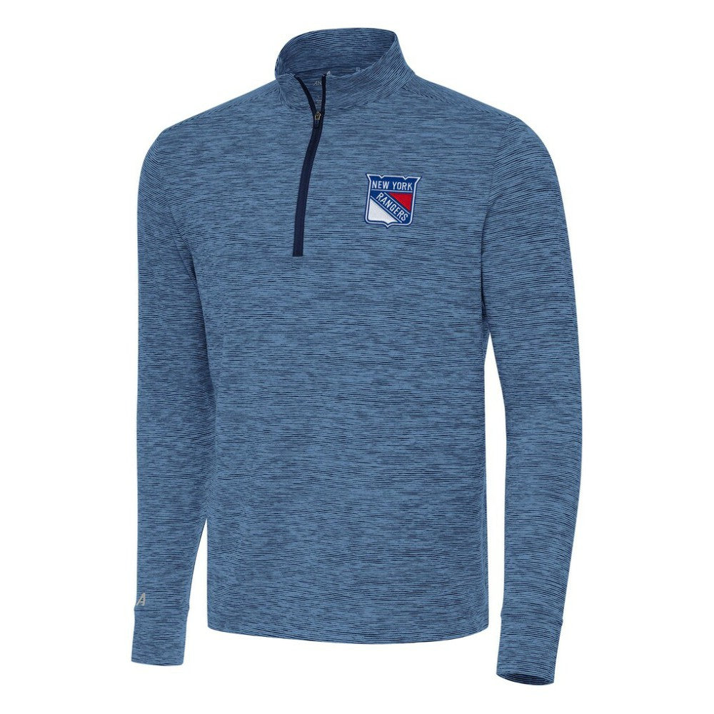 NHL Heather Navy New York Rangers Antigua Cause Quarter-Zip Top