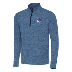 NHL Heather Navy New York Rangers Antigua Cause Quarter-Zip Top