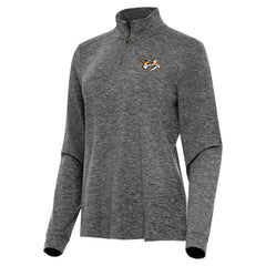 NHL Heather Black Nashville Predators Antigua Women's Mentor Quarter-Zip Mock Long Sleeve Top