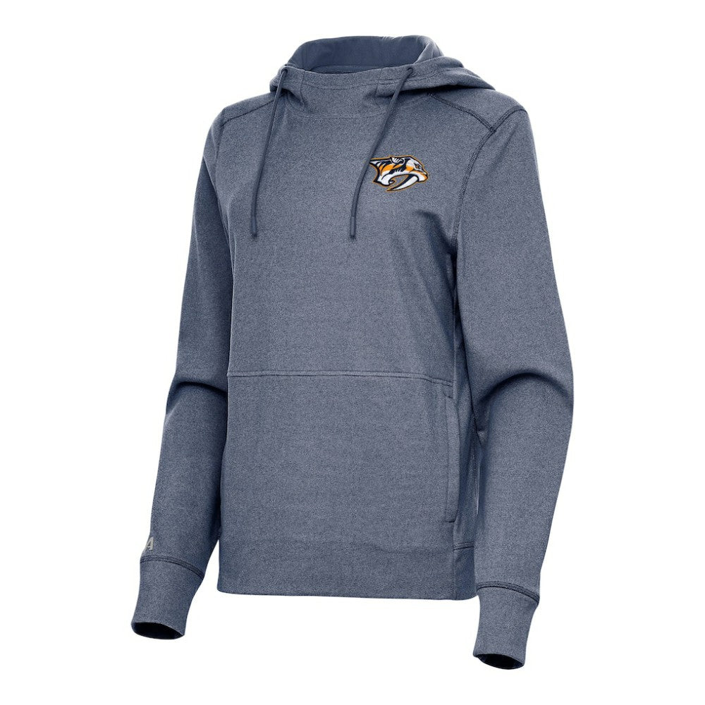 NHL Heather Navy Nashville Predators Antigua Women's Justice Pullover Hoodie