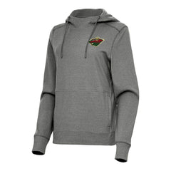 NHL Heather Black Minnesota Wild Antigua Women's Justice Pullover Hoodie