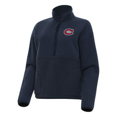 NHL Navy Montreal Canadiens Antigua Women's Figure Half-Zip Pullover Sweatshirt