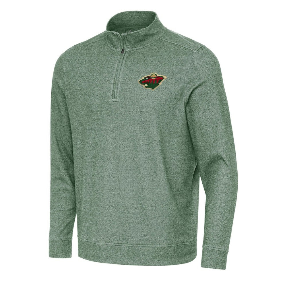 NHL Hunter Green Minnesota Wild Antigua Subtle Quarter-Zip Sweatshirt