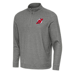 NHL Heather Black New Jersey Devils Antigua Subtle Quarter-Zip Sweatshirt