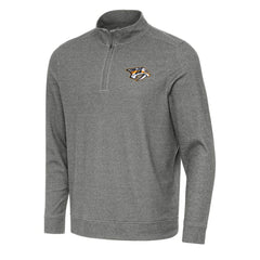 NHL Heather Black Nashville Predators Antigua Subtle Quarter-Zip Sweatshirt