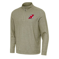 NHL Olive New Jersey Devils Antigua Subtle Quarter-Zip Sweatshirt