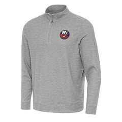 NHL Heather Gray New York Islanders Antigua Subtle Quarter-Zip Sweatshirt