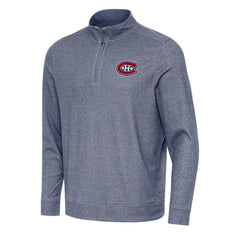 NHL Heather Navy Montreal Canadiens Antigua Subtle Quarter-Zip Sweatshirt