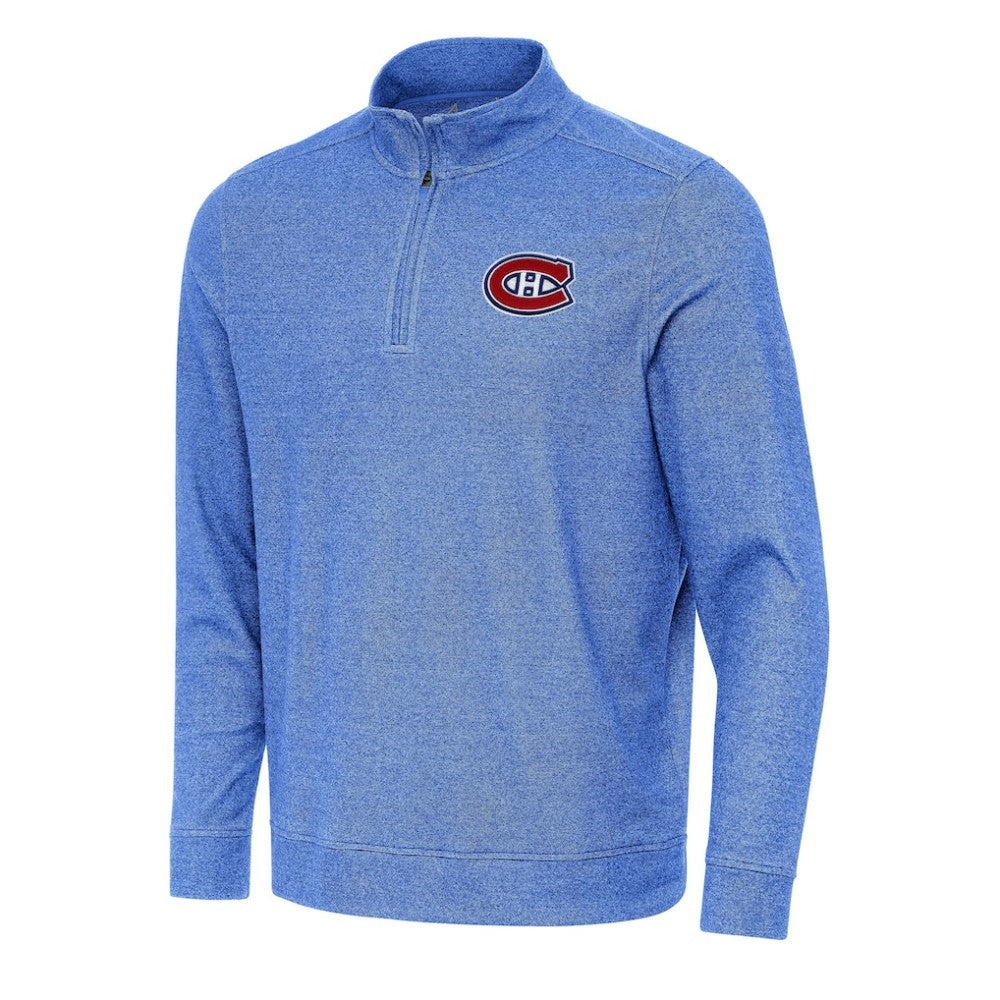 NHL Heather Royal Montreal Canadiens Antigua Subtle Quarter-Zip Sweatshirt