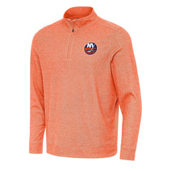NHL Heather Orange New York Islanders Antigua Subtle Quarter-Zip Sweatshirt