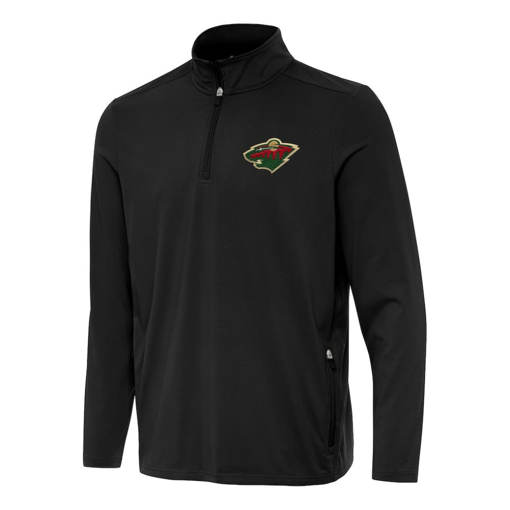 NHL Black Minnesota Wild Antigua Perilous Quarter-Zip Sweatshirt