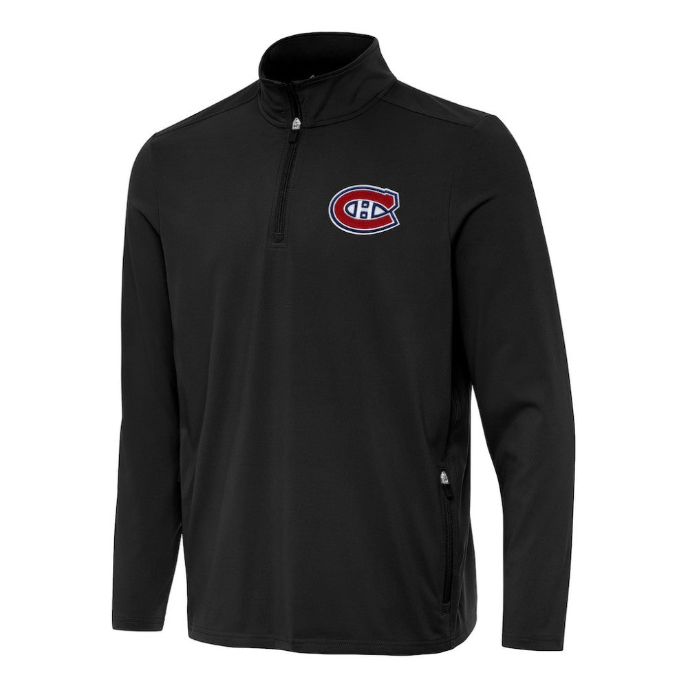NHL Black Montreal Canadiens Antigua Perilous Quarter-Zip Sweatshirt