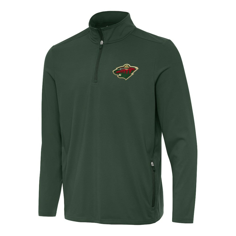 NHL Hunter Green Minnesota Wild Antigua Perilous Quarter-Zip Sweatshirt