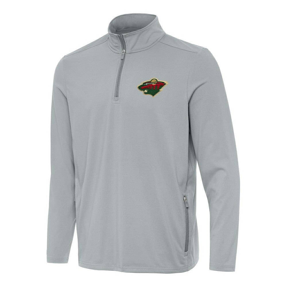 NHL Gray Minnesota Wild Antigua Perilous Quarter-Zip Sweatshirt