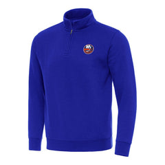 NHL Royal New York Islanders Antigua Victory Quarter-Zip Mock Sweatshirt