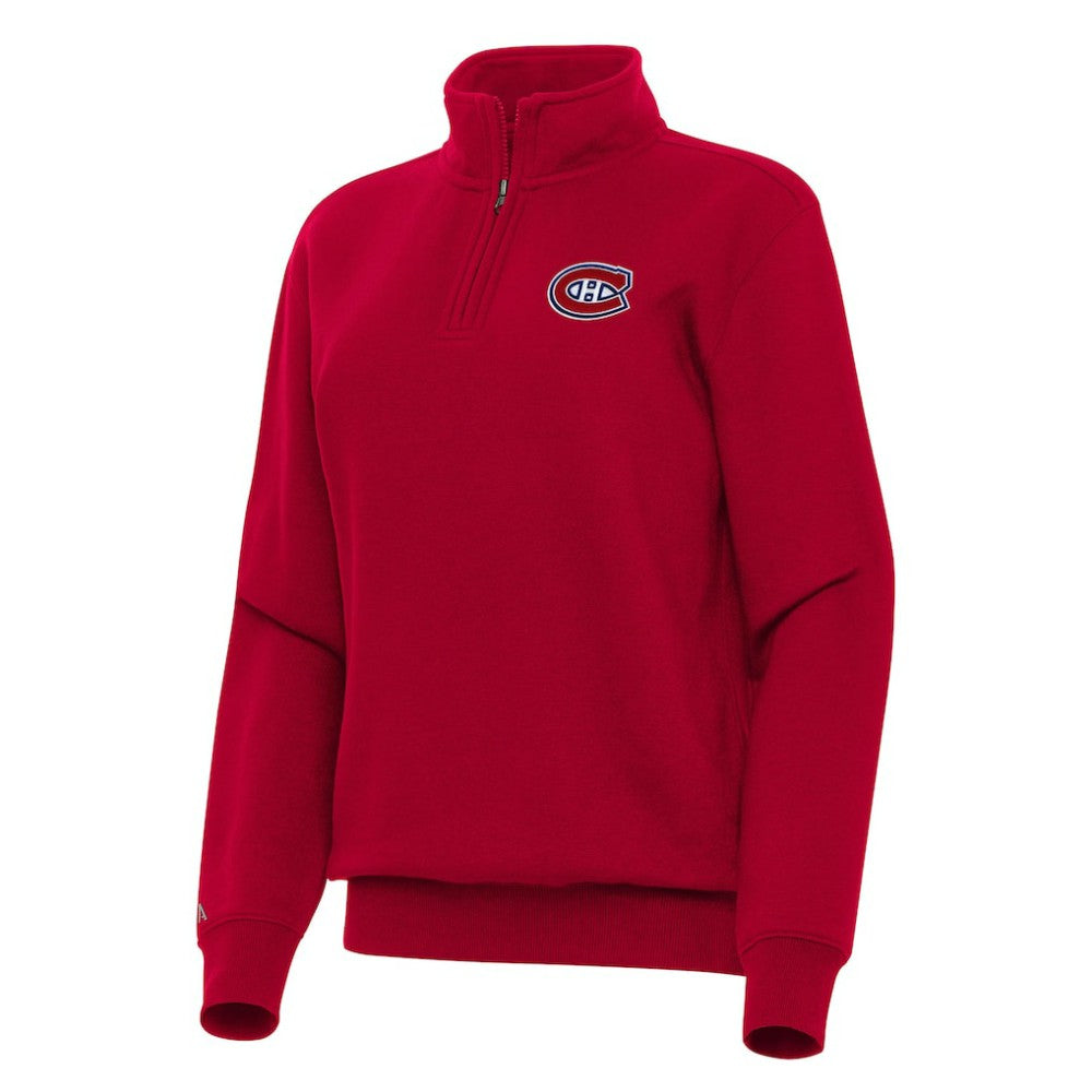 NHL Red Montreal Canadiens Antigua Women's Victory Quarter-Zip Sweatshirt