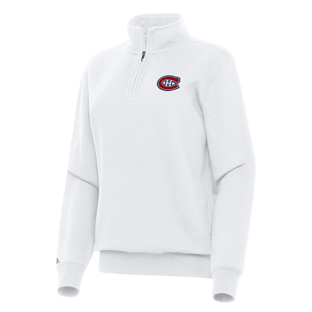 NHL White Montreal Canadiens Antigua Women's Victory Quarter-Zip Sweatshirt