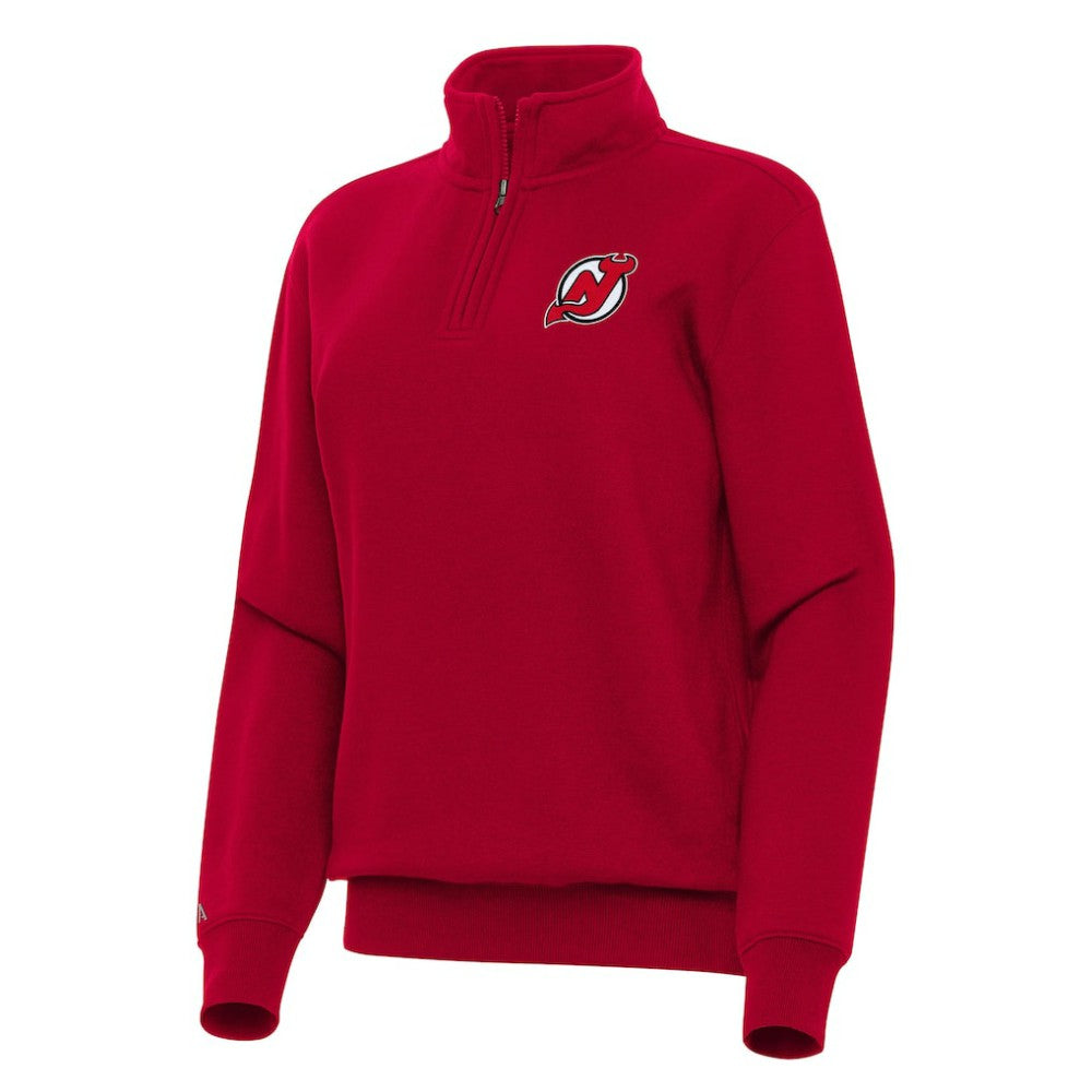 NHL Red New Jersey Devils Antigua Women's Victory Quarter-Zip Sweatshirt
