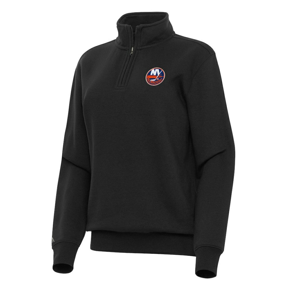 NHL Black New York Islanders Antigua Women's Victory Quarter-Zip Sweatshirt