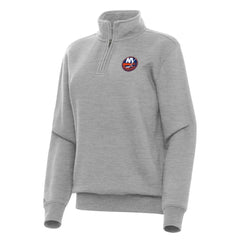 NHL Heather Gray New York Islanders Antigua Women's Victory Quarter-Zip Sweatshirt