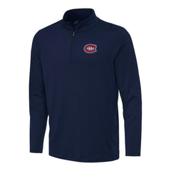 NHL Navy Montreal Canadiens Antigua Reprocess Quarter-Zip Top