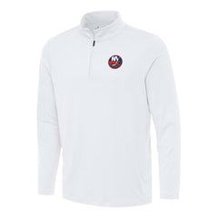 NHL White New York Islanders Antigua Reprocess Quarter-Zip Top