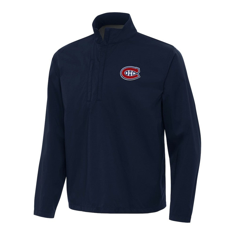 NHL Navy Montreal Canadiens Antigua Brisk Quarter-Zip Windbreaker