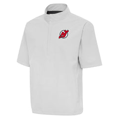 NHL Heather Gray New Jersey Devils Antigua Brisk Quarter-Zip Windbreaker