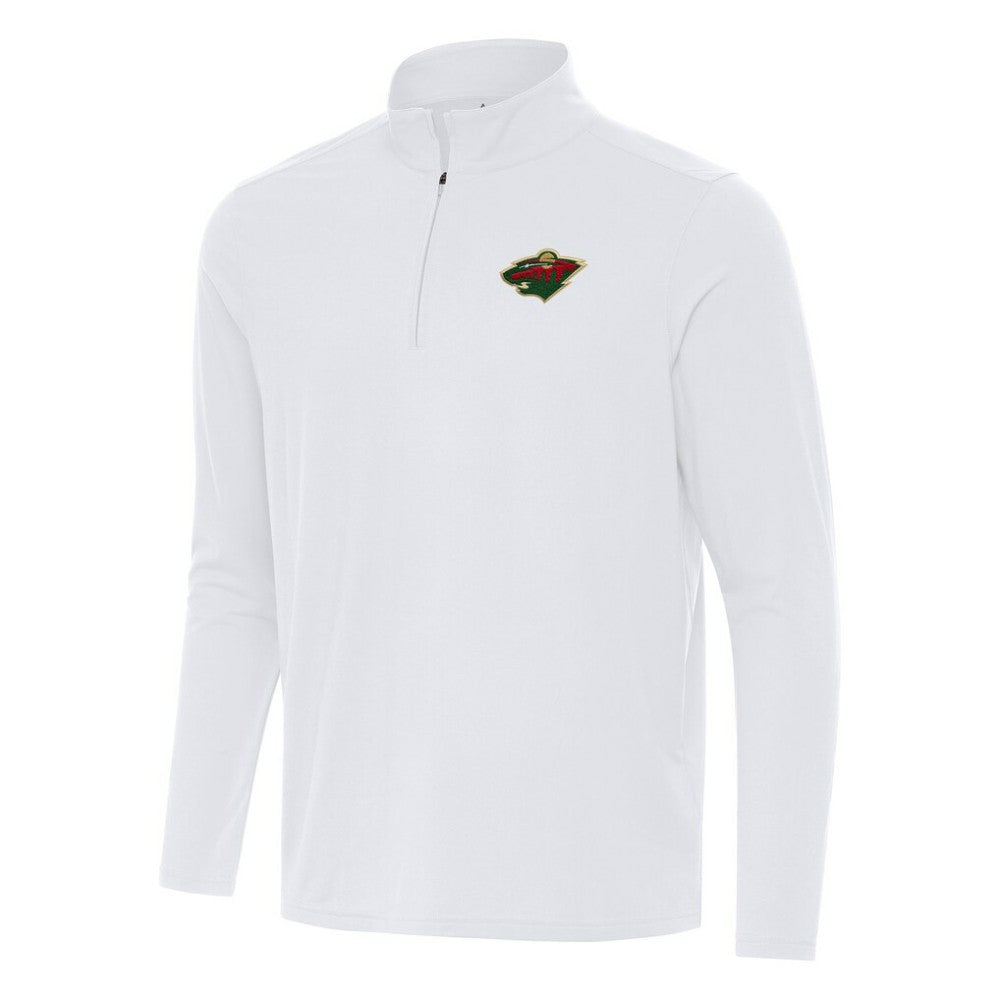 NHL White Minnesota Wild Antigua Intent Quarter-Zip Top
