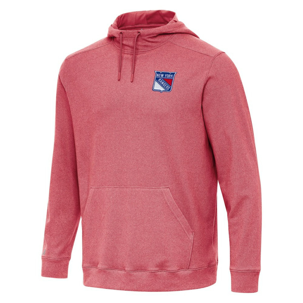 NHL Heather Red New York Rangers Antigua Cloud Pullover Hoodie