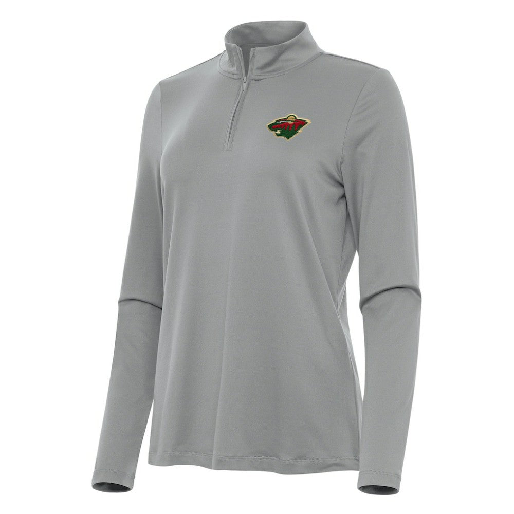 NHL Gray Minnesota Wild Antigua Women's Reprocess Quarter-Zip Top
