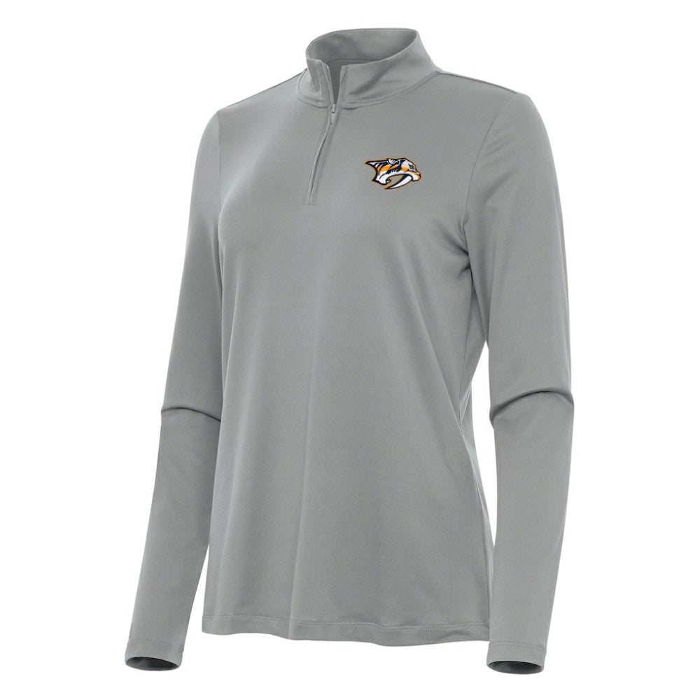 NHL Gray Nashville Predators Antigua Women's Reprocess Quarter-Zip Top