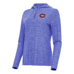 NHL Heather Blue Montreal Canadiens Antigua Women's Daybreak Quarter-Zip Hoodie