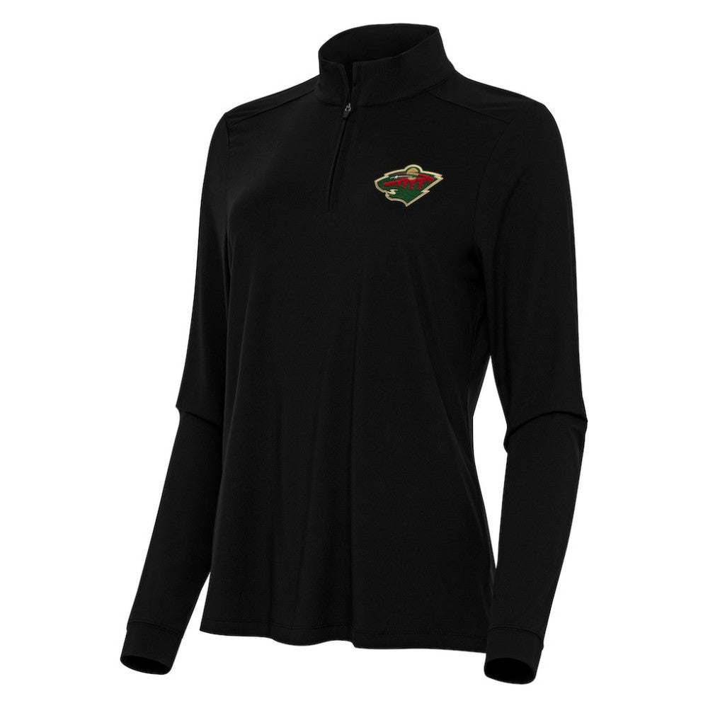 NHL Black Minnesota Wild Antigua Women's Intent Quarter-Zip Top