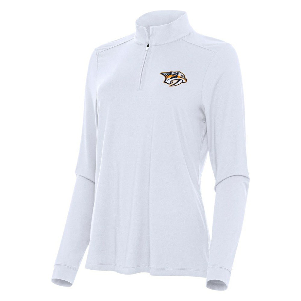 NHL White Nashville Predators Antigua Women's Intent Quarter-Zip Top