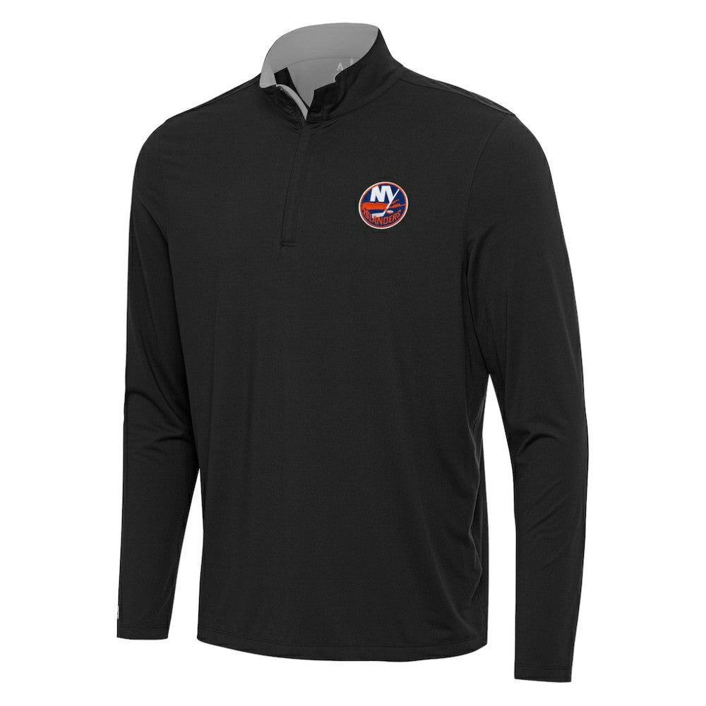 NHL Black/Gray New York Islanders Antigua Content Quarter-Zip Pullover Top