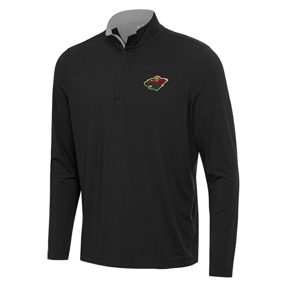 NHL Black/Gray Minnesota Wild Antigua Content Quarter-Zip Pullover Top