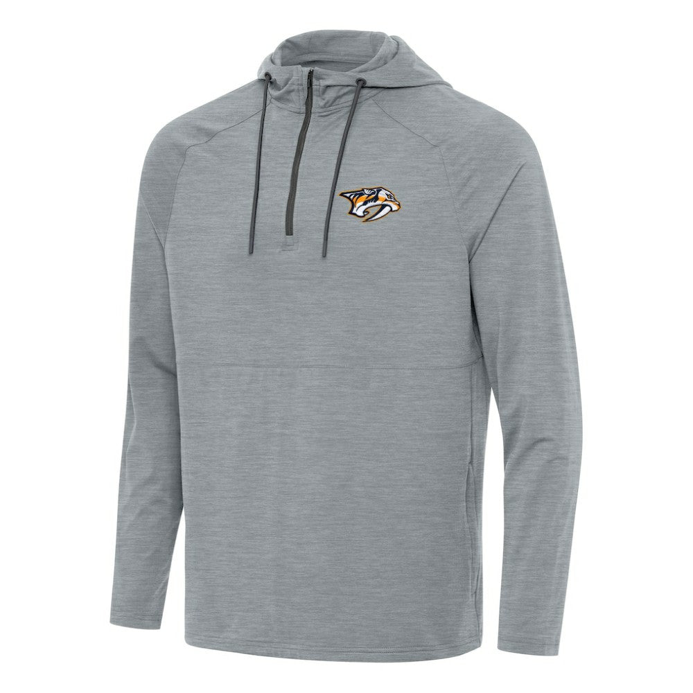 NHL Heather Gray Nashville Predators Antigua Spikes Quarter-Zip Hoodie