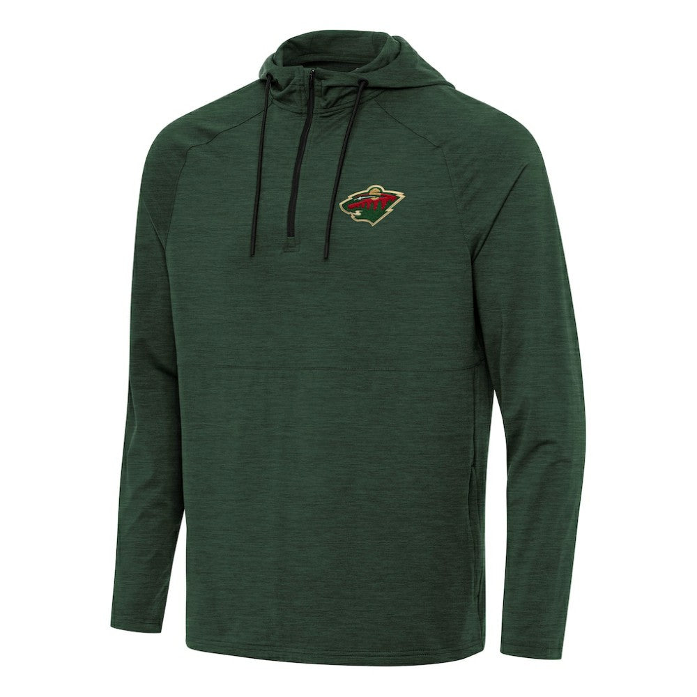 NHL Hunter Green Minnesota Wild Antigua Spikes Quarter-Zip Hoodie